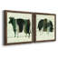 Woodgrain Cow - 2 Piece Single Picture Frame Painting on Canvas-280097158-280097152