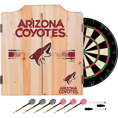 NHL Logo Dart Board Cabinet Set