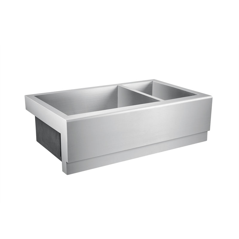 Caprice 33'' L Double Bowl Stainless Steel Kitchen Sink