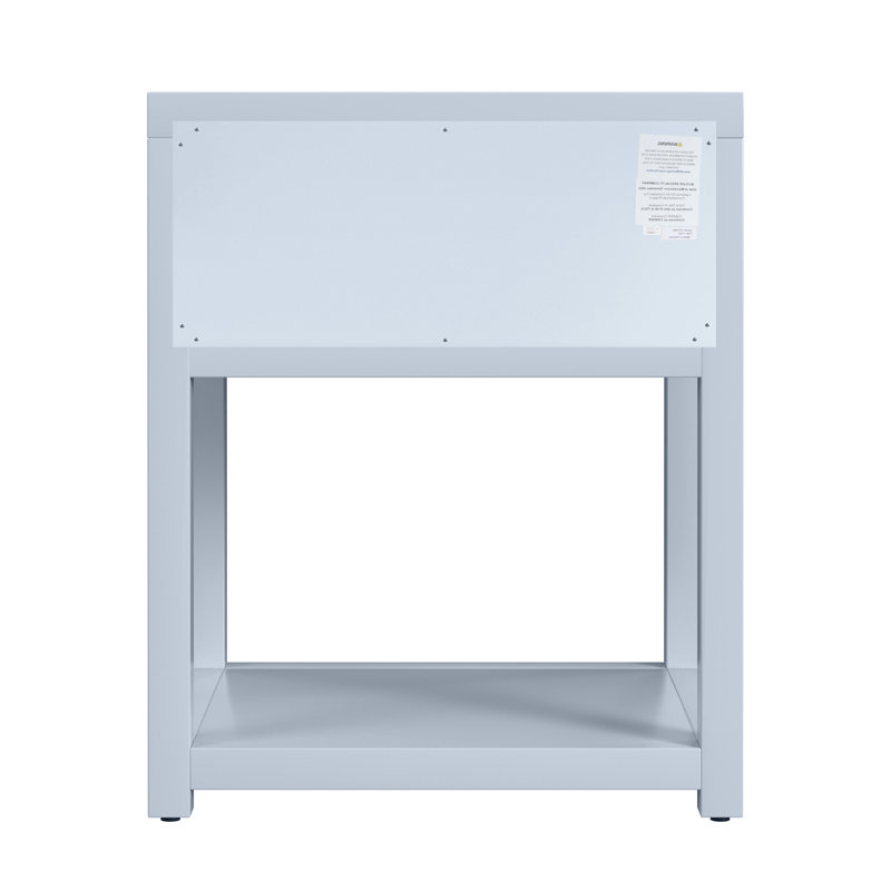 Nora 21 in. W Wood 1 Drawer Small Nightstand with Shelf, Light Blue