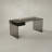 Black Tempered Glass Writing Desk With Flip-Top & Sliding Storage Drawers