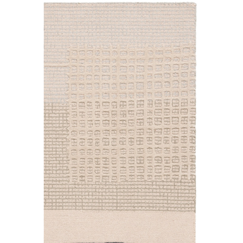 Genre Hand Tufted Wool/Cotton Geometric Rug in Gray/Beige, Rectangle 5' x 8'