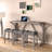 Bar Table Set with Power Outlet, Bar Table and Chairs Set, 4 Piece Dining Table Set, Industrial Breakfast Table Set