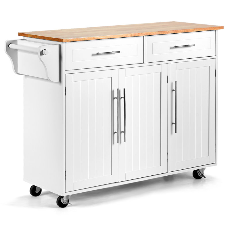 Pitts 284.5cm W Kitchen Island, Natural White
