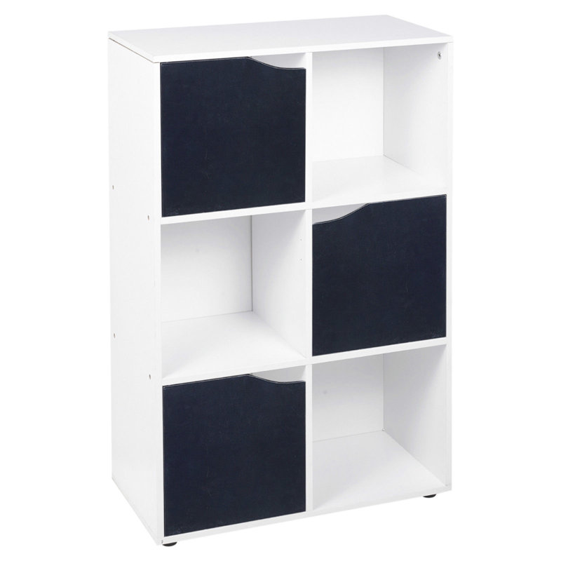 Swarna 80cm H x 50cm W Cube Bookcase, White/Black