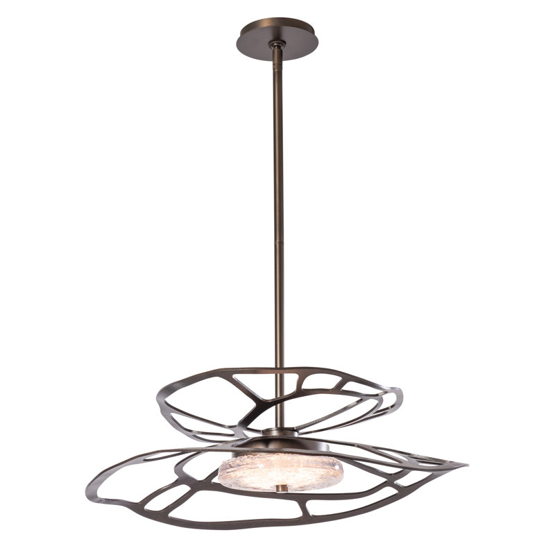 Muse LED Pendant, Dark Smoke, 5.2" H x 23.1" W x 23.1" D