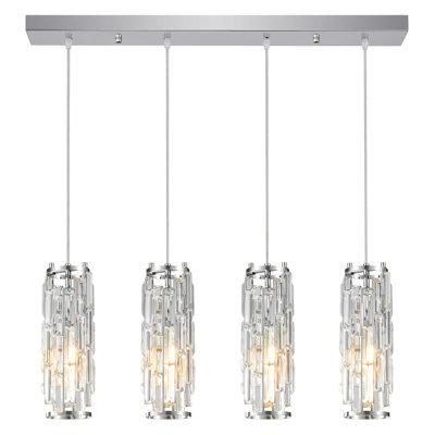4-Light Modern Pendant Light Adjustable Pendant Light Fixture crystal pendant light