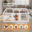  Dog Pen, Transparent Dog Playpen, 153x102x60cm, HDPE Acrylic, White