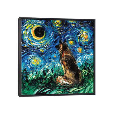 «German Shepherd Night» par Aja Treves - reproduction d'art