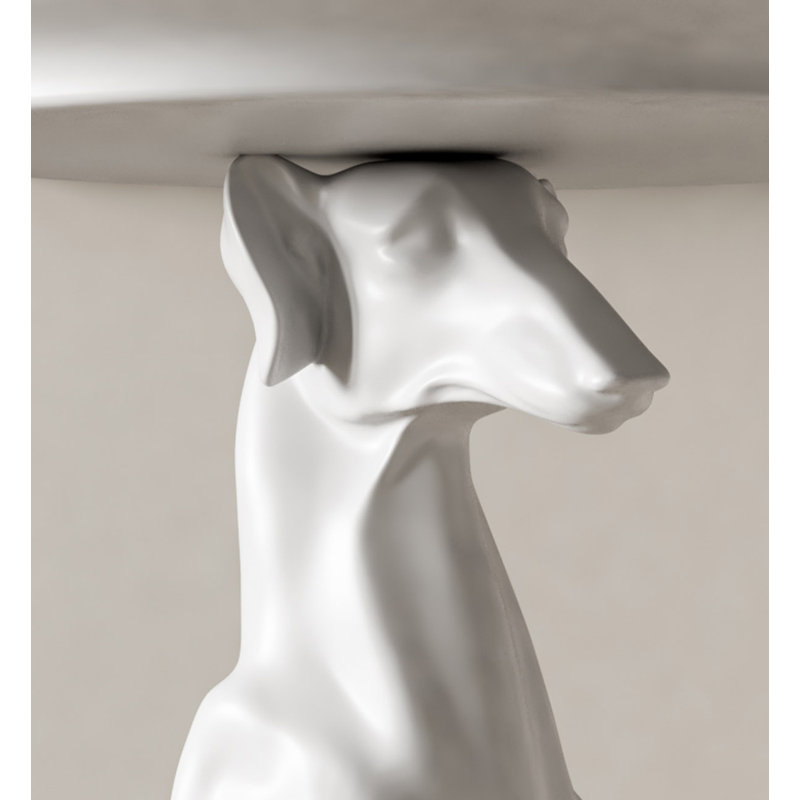 Creative Dog With Tray Resin Sculpture, White