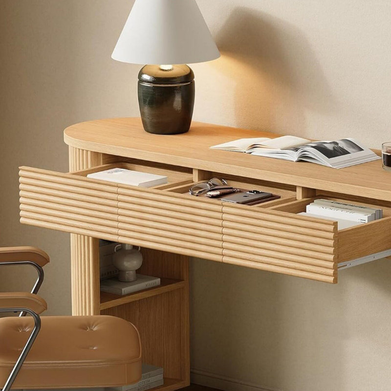 Bureau moderne moderne, durable et écologique, H 27,55 po x l 59,05 po x P 18,89 po, Beige