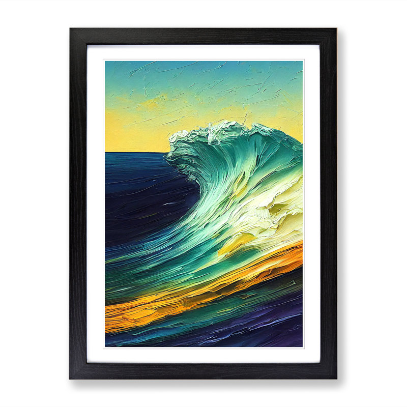 Ocean Seascape Vol.2 - Single Picture Frame Painting, Black, 46cm H x 34cm W x 2cm D