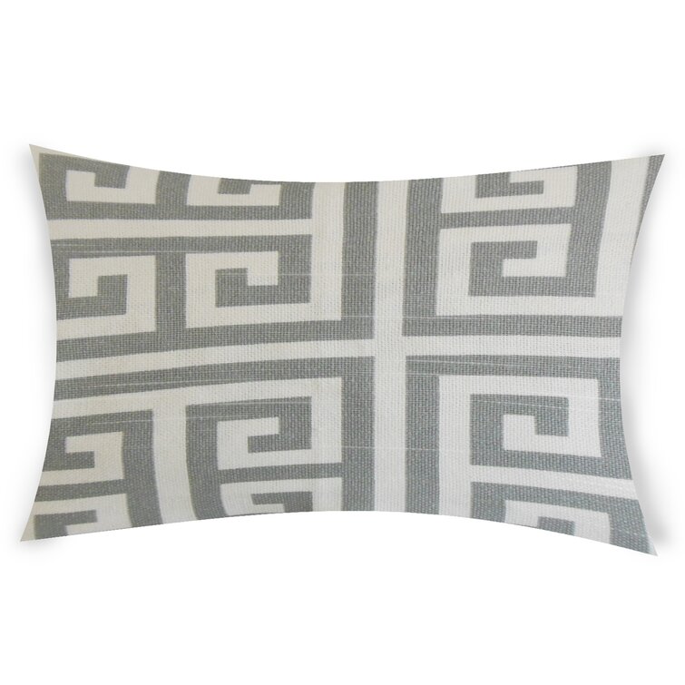 Dakota Fields 12 x 20 Rectangular Handwoven Jacquard Accent Lumbar Throw  Pillow, Sequins, Geometric Design, White, Black