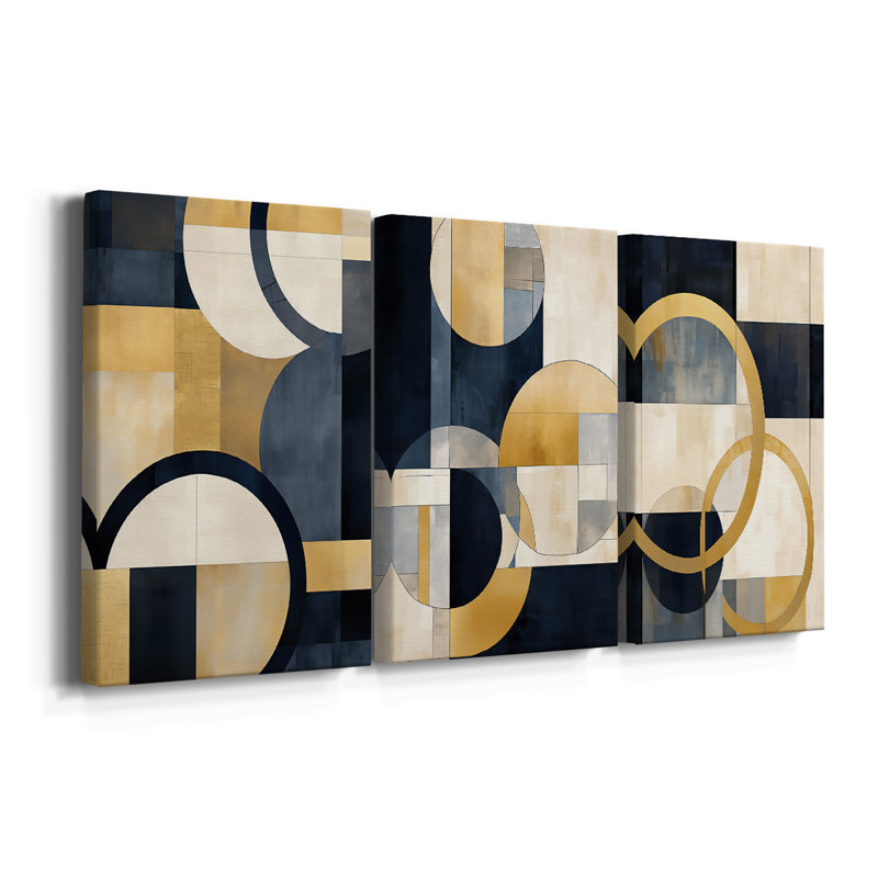 ABSTRACT Series DLXII  -Custom Wrapped Gallery Canvas - 3 Pieces, 36" H x 72" W