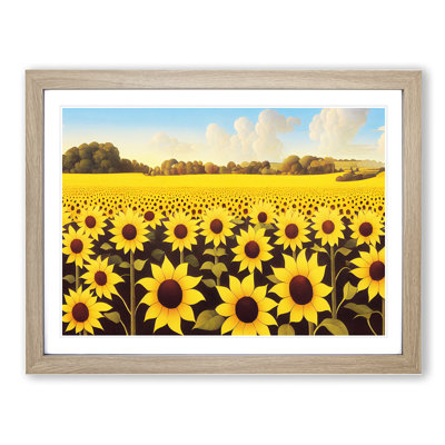 Glorious Sunflower Field - Framed Print