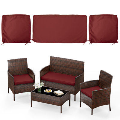 3-Piece Outdoor  Cushion  Covers Set(1 Big Cover+2 Small Covers), Covers Only
