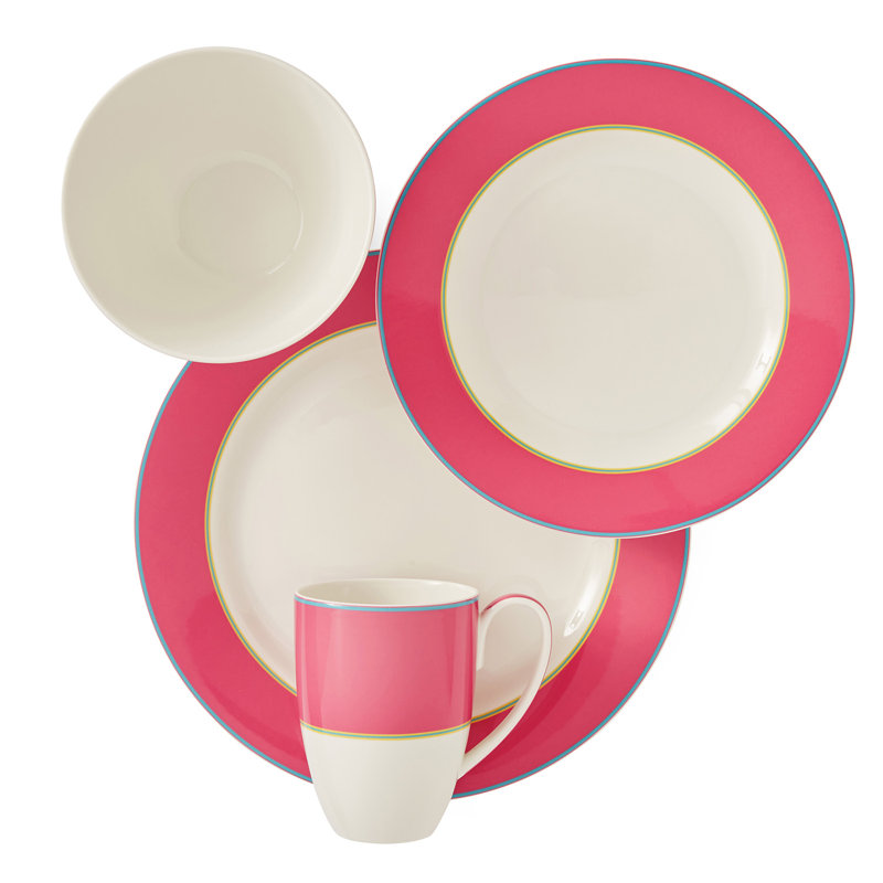 4-Piece Calypso Yellow Set, Pink