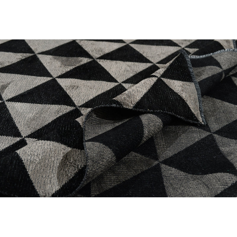 Rapture Contemporary Grandeur Silver Gray/Black Area Rug, Rectangle 7'10" x 11'2"