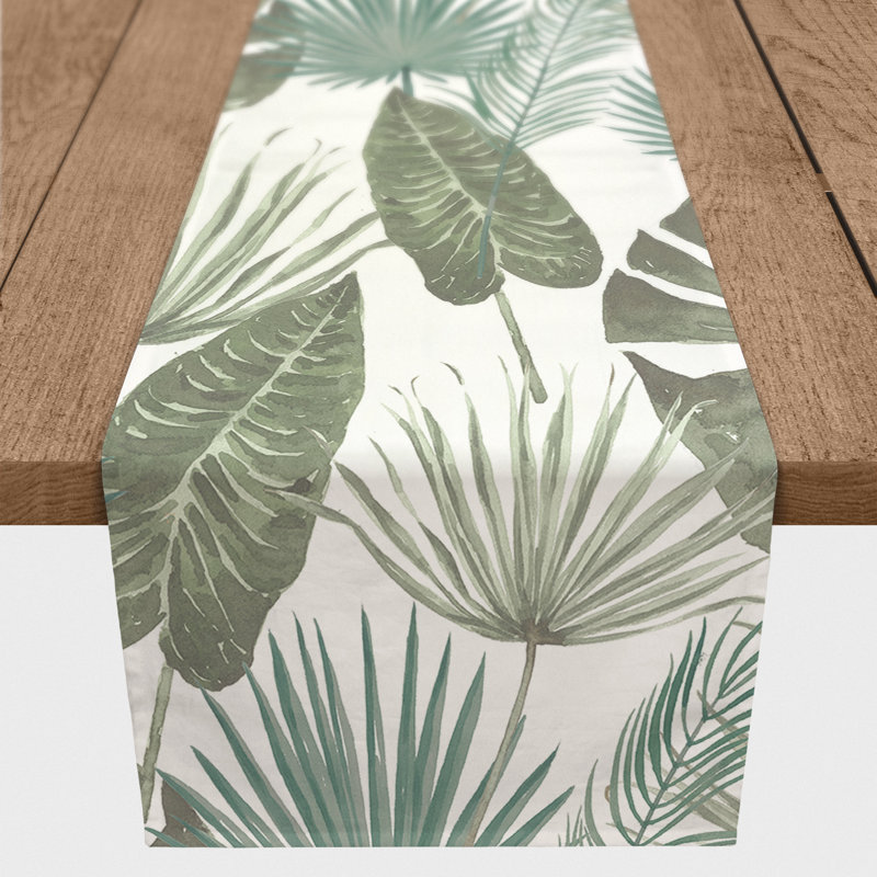 Chemin de table Floral, L 72 po x l 16 po, Blanc