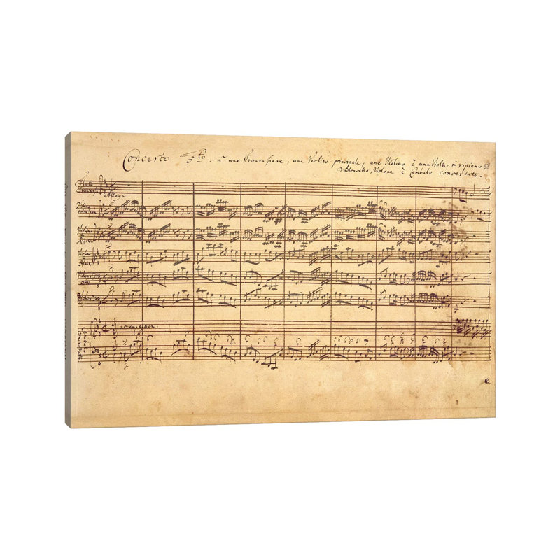 " The Brandenburg Concertos, No.5 D-Dur, 1721 " by Johan Sebastian Bach Painting Print, 26" H x 40" W x 1.5" D