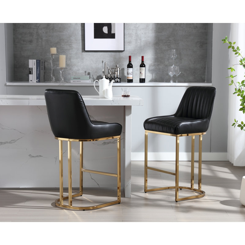 Tabouret de comptoir 26,25 po Daylani, Noir