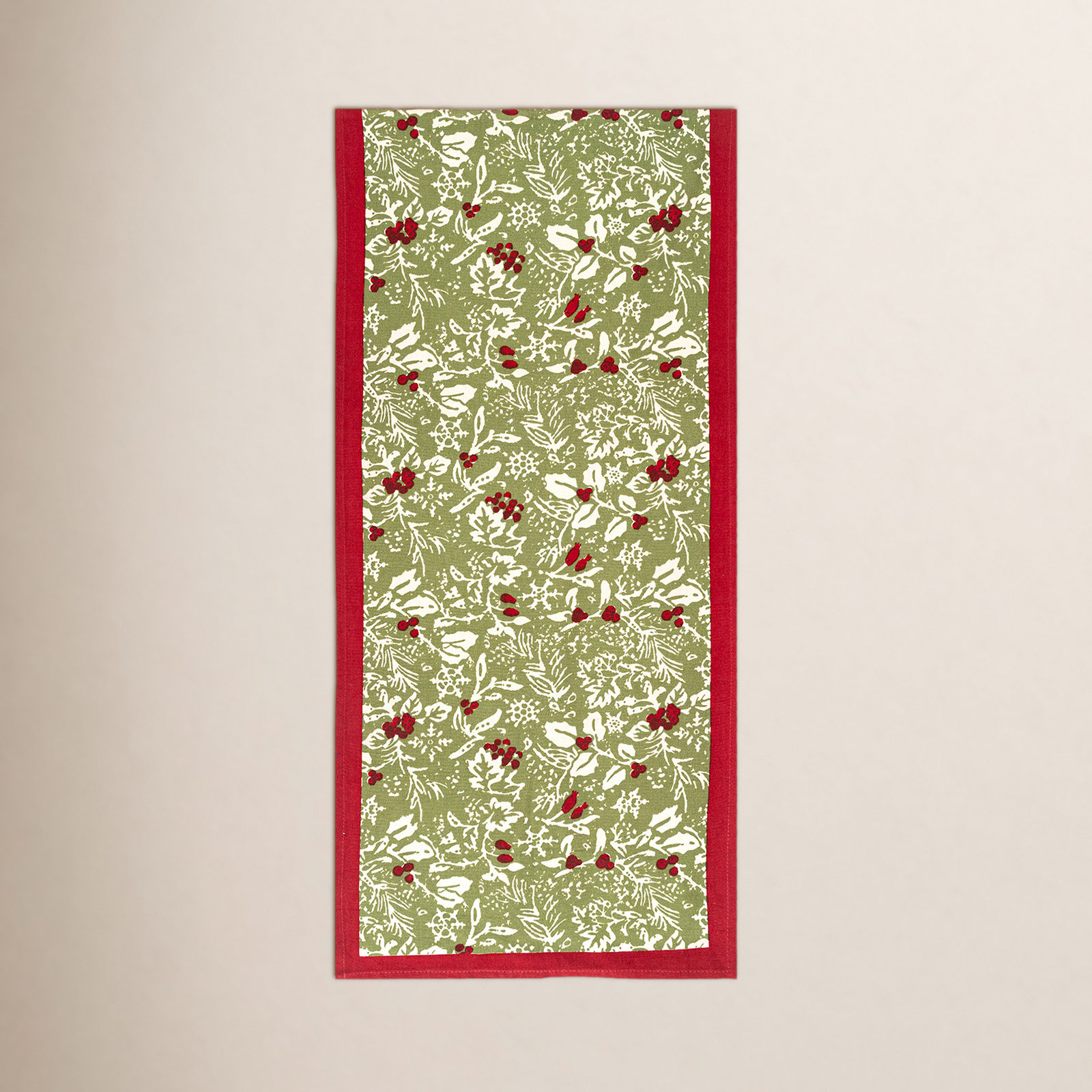 Liljan Floral Christmas Table Runner, 90" x 16"