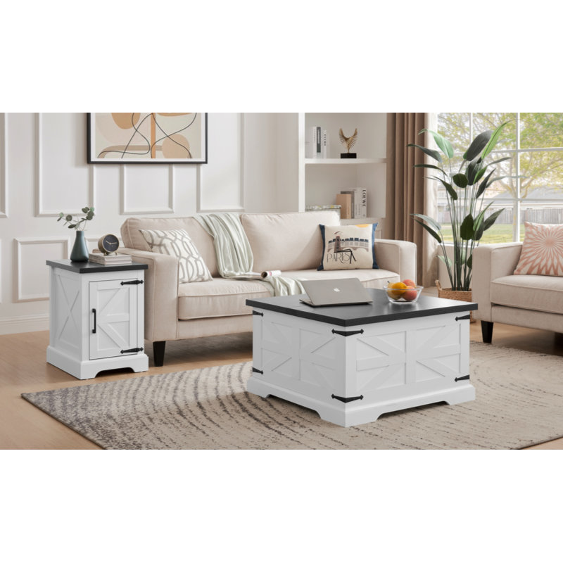 Table basse et table de bout, Blanc
