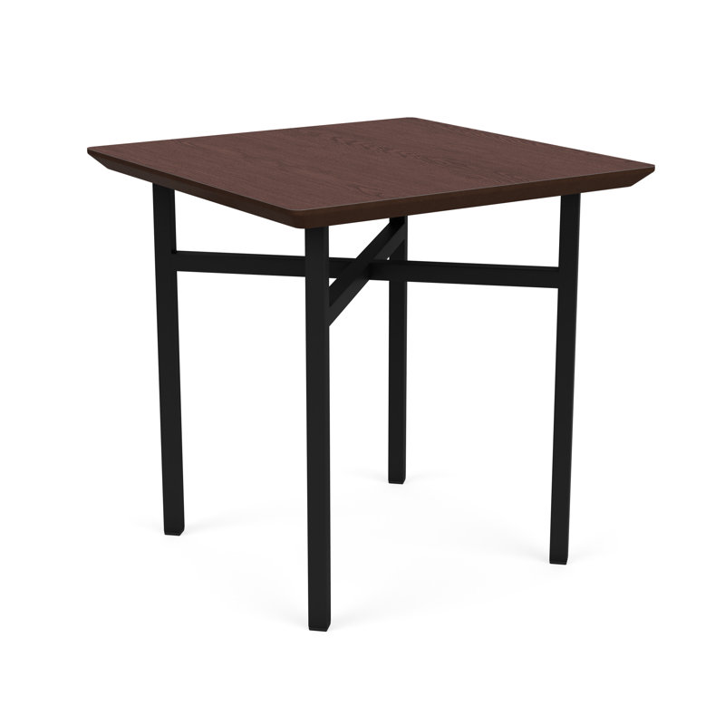 Avon Rx Healthcare Waiting Reception Square End Table Metal Frame 20X20" High Pressure Laminate Top, Black, Cocoa Walnut