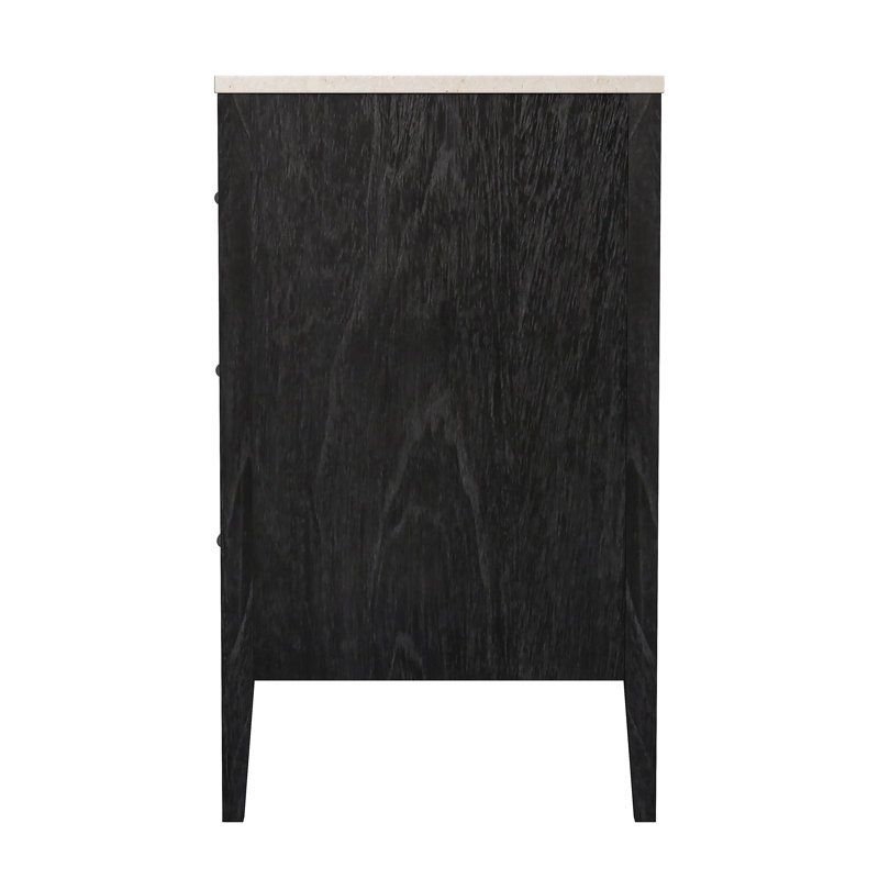 Isa Solid and Manufactured Wood 6-Drawer Dresser, Black