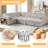 117" Modular Sectional Sofa With Storage Chaise, Pull-Out Bed, And Bookcase –  Corduroy Upholstery-121095277