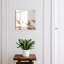 Key cabinet for wall, Opens to the right, 30x30x5, Black, Delicate beige feathers on a light background, 