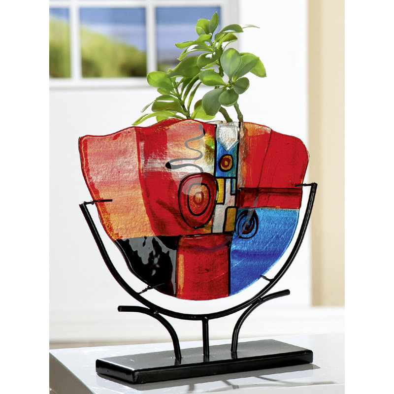 Handmade Glass Table Vase, 49.5cm H x 45.5cm W x 10.5cm D