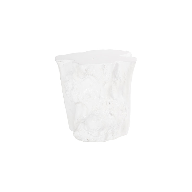 Log Side Table, Gel Coat White