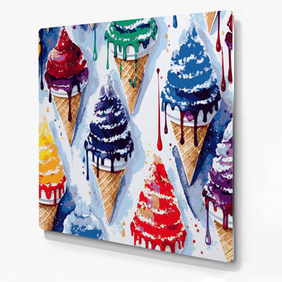 Desserts Snow cone Blue Metal Wall Art