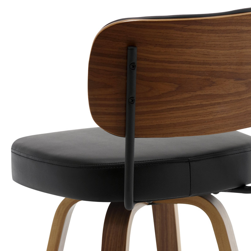 Tabouret de bar et de comptoir pivotant Kahana, Brun, Noir, Tabouret de comptoir (siège d'une hauteur de 26 p