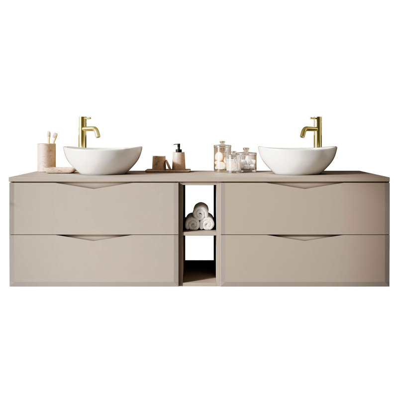 140mm Double Bathroom Vanity with Ceramic Basin