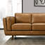 91" Howell Genuine Leather Sectional Mid-Century Modern L-Shaped Sofa with Chaise-245968414