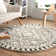 Adry Moroccan Shag Tasseled Cream/Charcoal Area Rug