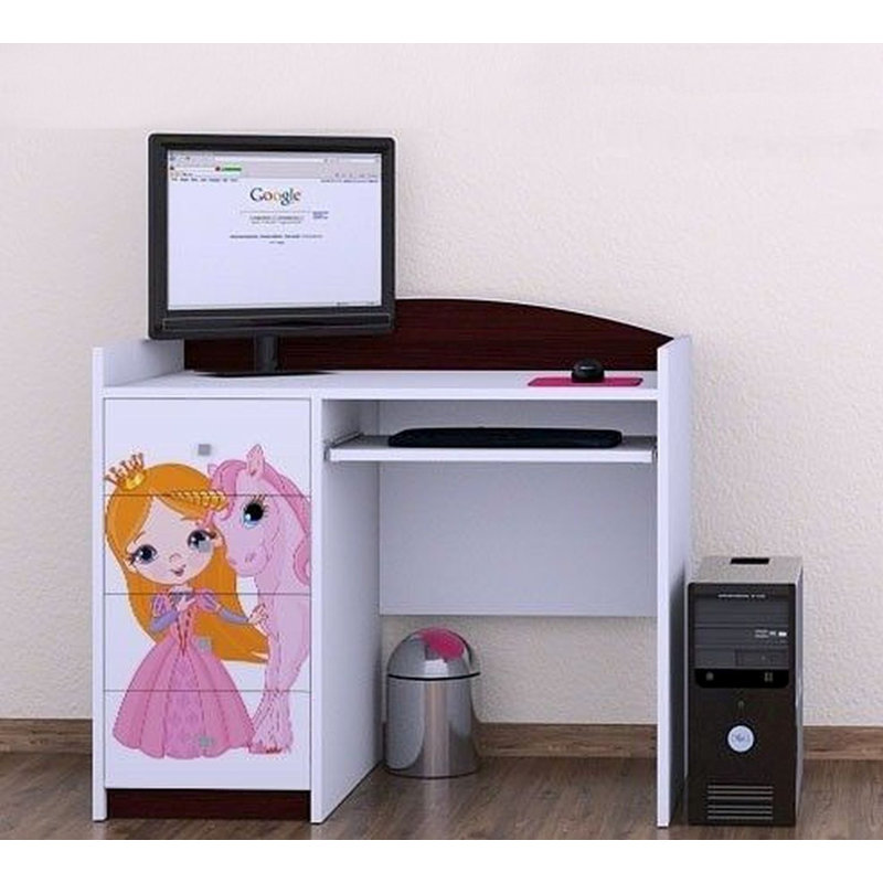 Kerin 100cm Computer Desk, Dark Brown