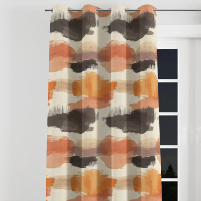 Abstract Window curtains - Boho Warm Horizon Grommet Curtain - 1 Panel