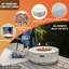 11“ H x 30" W Outdoor Propane Round Concrete Fire Pit Classic Table 50000BTU