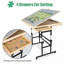 Table 1500 pièces en bois pour adultes avec pieds, plateau de table réglable 25 po x 34 po, 3 angles inclinables, 4 tiroirs, couvercle et conception portable
