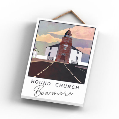 Round Church Bowmore - No Frame Print on Wood