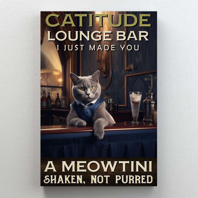«Carfi Catitude Lounge Bar», impression sur toile, H 36 po x l 24 po x P 1,25 po
