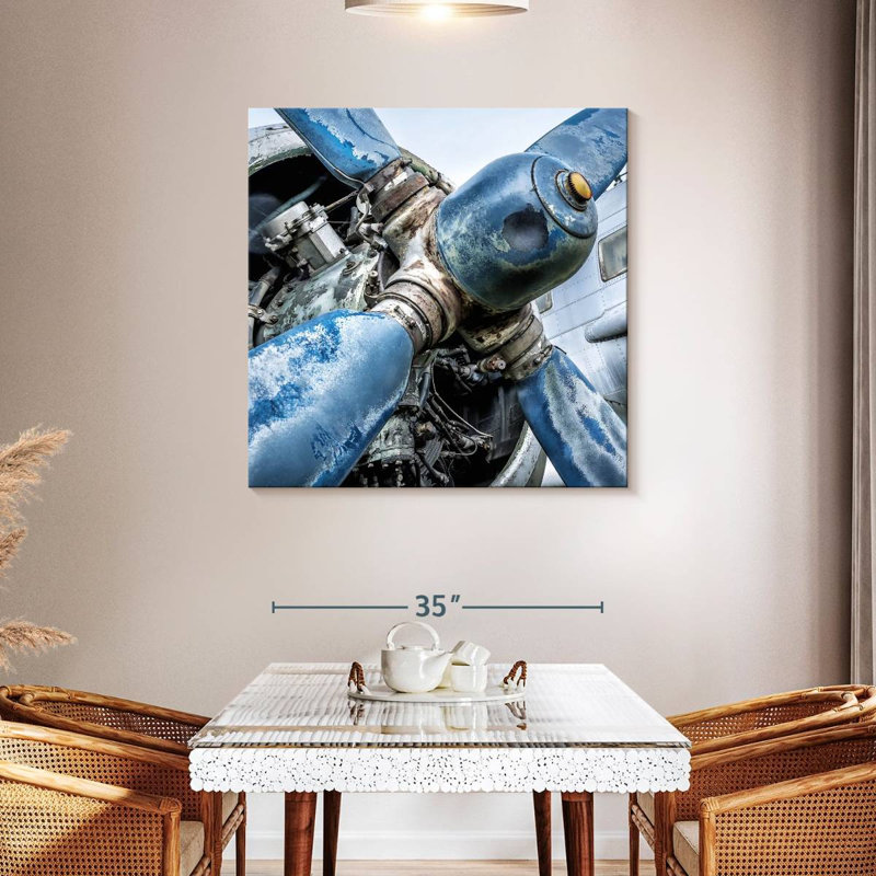 Blue Old Propeller, 39" H x 39" W