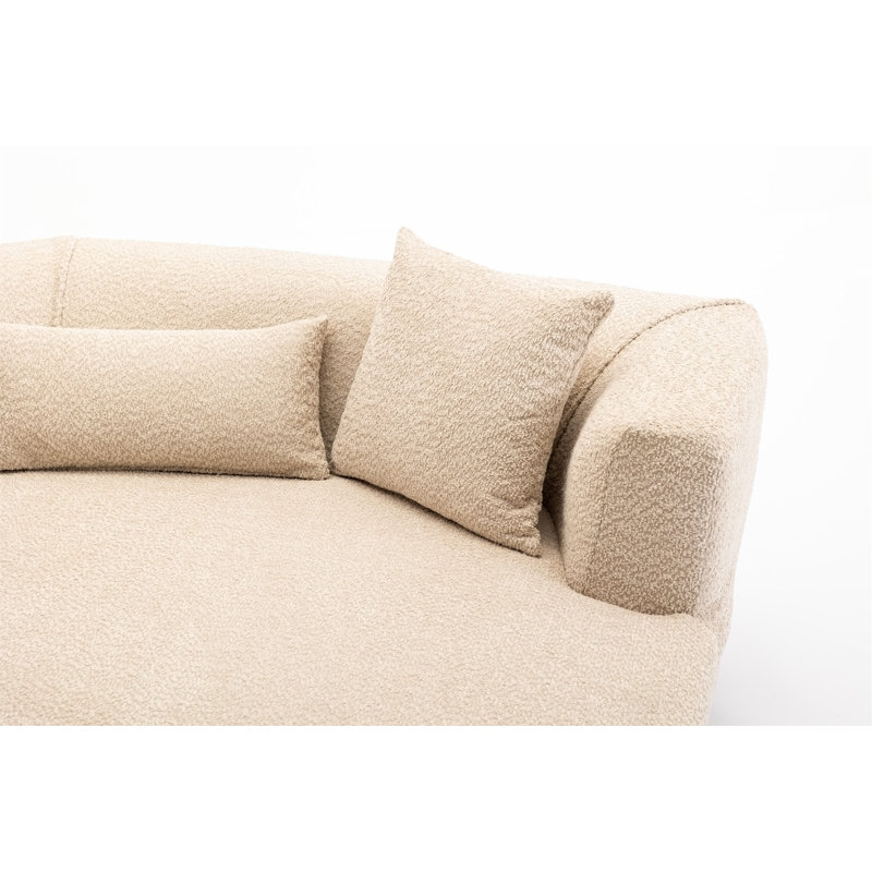 Elijus Upholstered Sectional, Light Brown Fabric