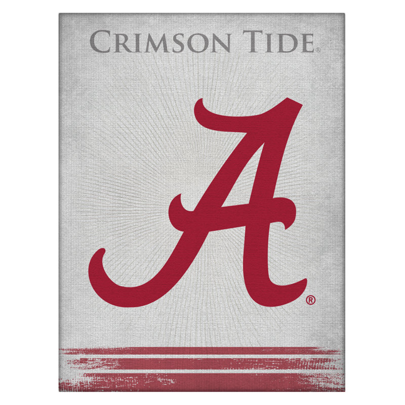Impression sur toile tendue NCAA, H 15 po x l 20 po x P 1 po, Crimson Tide d'Alabama