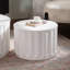 Ensemble de tables de rangement rondes blanches avec couvercle escamotable