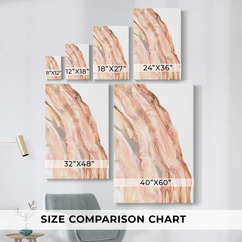 Toile tendue avec châssis à quartz rose I-Premium - prêt à être accroché, H 18 po x l 12 po