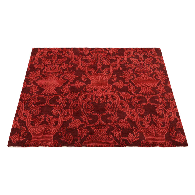 Rug & Kilim’S European Style Rug In Burgundy With Floral Patterns, Retangle 37' x 40'